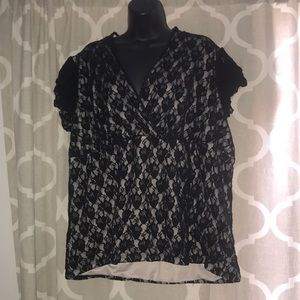 Fashion bug lace overlay top